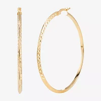Made in Italy Womens 14K Gold Over Silver 55mm Round Hoop Earrings