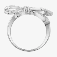Diamonart Marilyn Monroe Womens Cubic Zirconia Platinum Over Silver Bow Cocktail Ring
