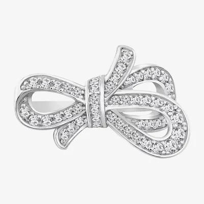 Diamonart Marilyn Monroe Womens Cubic Zirconia Platinum Over Silver Bow Cocktail Ring