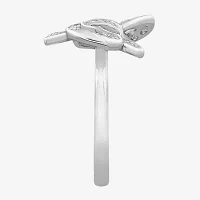 Diamonart Marilyn Monroe Womens Cubic Zirconia Platinum Over Silver Bow Cocktail Ring