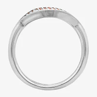 Diamonart Marilyn Monroe Womens Red Cubic Zirconia Platinum Over Silver Round Signet Ring