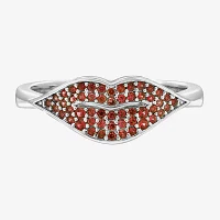 Diamonart Marilyn Monroe Womens Red Cubic Zirconia Platinum Over Silver Round Signet Ring