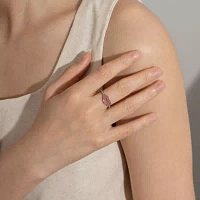 Diamonart Marilyn Monroe Womens Red Cubic Zirconia Platinum Over Silver Round Signet Ring
