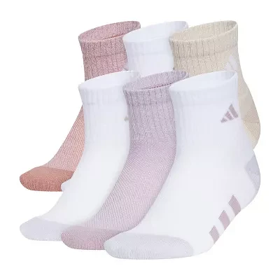 adidas 6 Pair Quarter Ankle Socks Girls