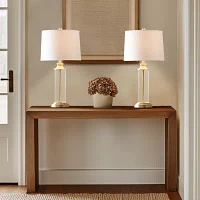 Gold 510 Design Clarity Glass Cylinder Table Lamp Set of 2
