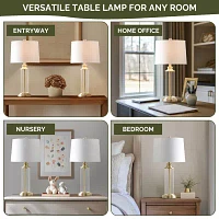 Gold 510 Design Clarity Glass Cylinder Table Lamp Set of 2