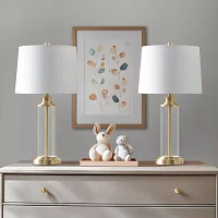 Gold 510 Design Clarity Glass Cylinder Table Lamp Set of 2