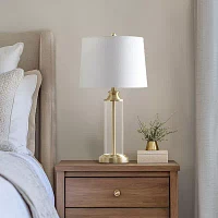 Gold 510 Design Clarity Glass Cylinder Table Lamp Set of 2