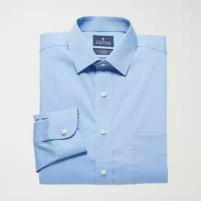 Stafford Magna Ready® Mens Regular Fit Easy-on + Easy-off Sensory Friendly Adaptive Stretch Fabric Wrinkle Free Long Sleeve Dress Shirt