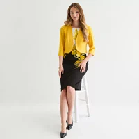 Maya Brooke Womens Floral Jacket Dress