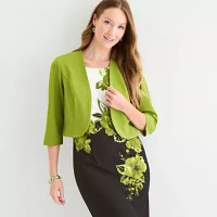 Maya Brooke Womens Floral Jacket Dress