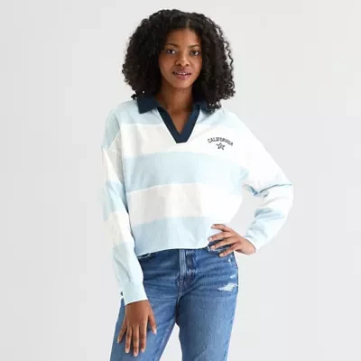 Forever 21 Juniors Womens Long Sleeve Polo Shirt
