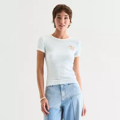 Arizona Juniors Womens Crew Neck Short Sleeve Graphic T-Shirt