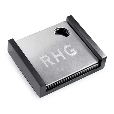 4-pc. Personalized Stainless Steel Bottle Opener Coaster Set