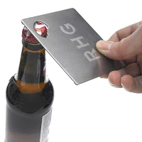 4-pc. Personalized Stainless Steel Bottle Opener Coaster Set