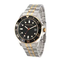 Personalized Mens Two Tone Black Dial Diver Bracelet Watch