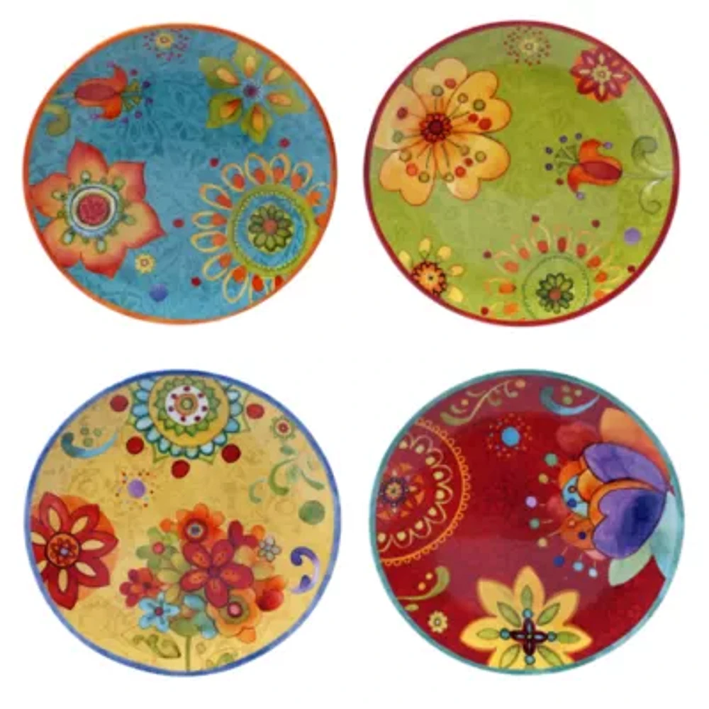 Certified International Tunisian Sunset Set Of 4 Salad Plates