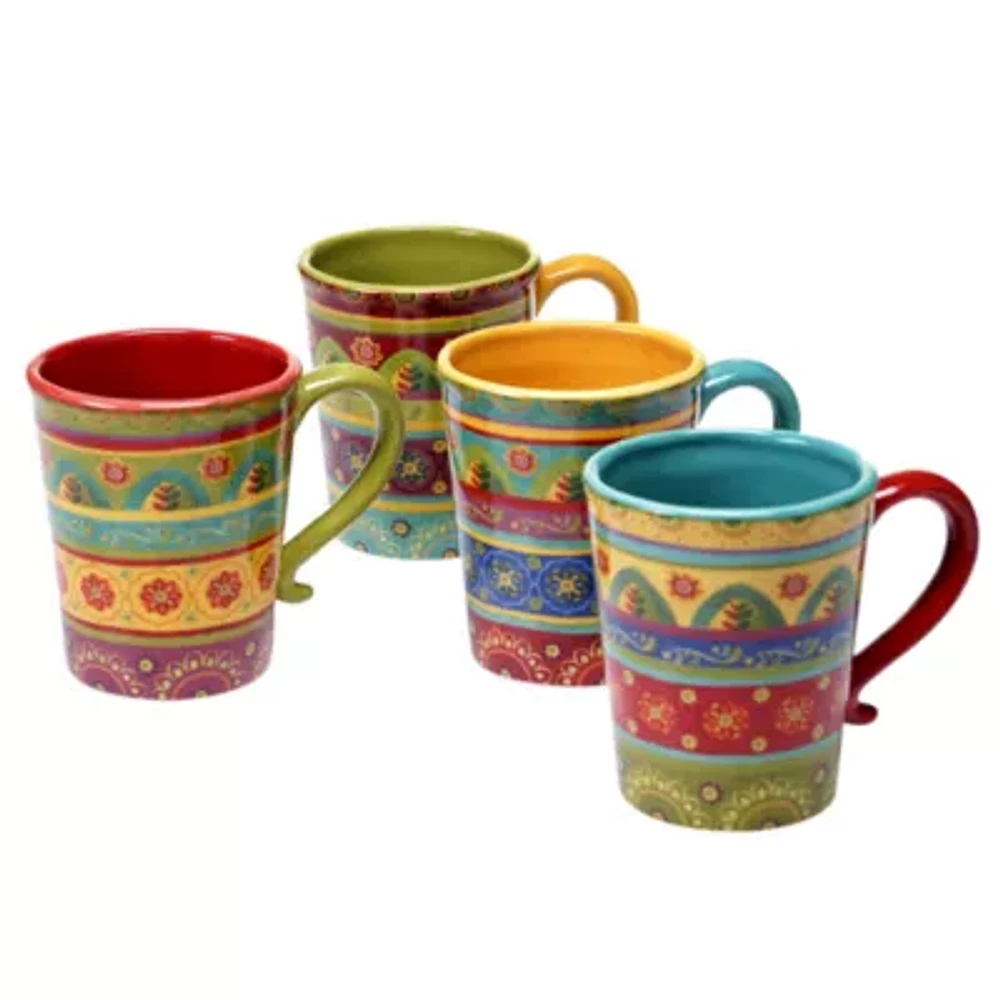 Certified International Tunisian Sunset 4-pc. Mug Set