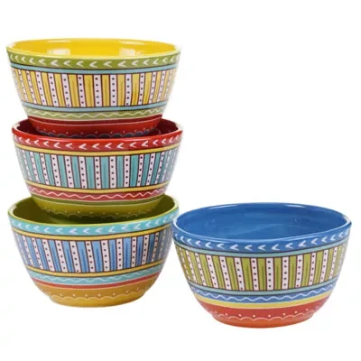 Certified International Valencia Set Of 4 Ice Cream Bowls