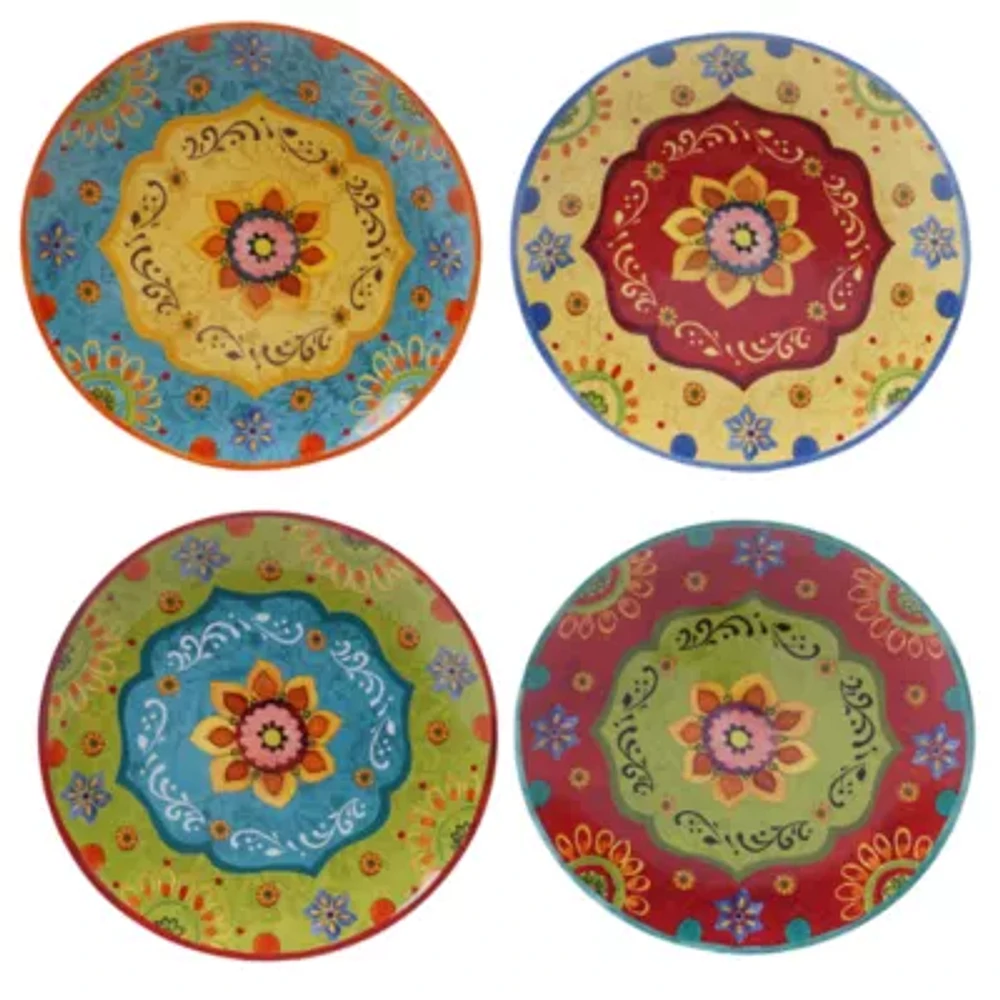 Certified International Tunisian Sunset Set of 4 Dinner Plates