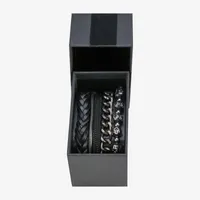 Mens -pc. Stainless Steel Bracelet Set