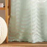 CHF Lottie Embroidered Sheer Grommet Top Set of 2 Curtain Panel