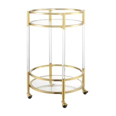 Royal Crest 2-Tier Acrylic Glass Bar Cart