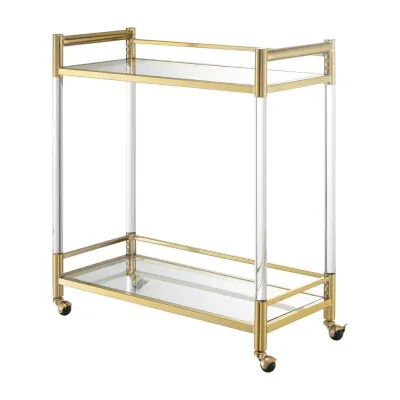 Royal Crest 2-Tier Acrylic Glass Bar Cart