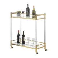 Royal Crest 2-Tier Acrylic Glass Bar Cart