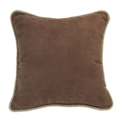Your Lifestyle By Donna Sharp Suede With Braided Trim Square Throw Pillow