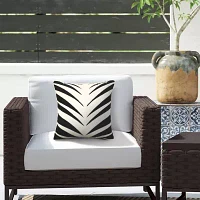 Outdoor Dècor Ebony Zebra Print Square Outdoor Pillow