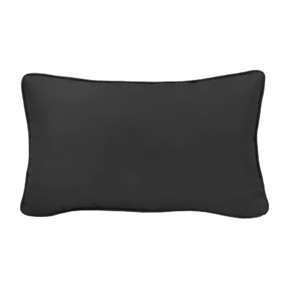 Outdoor Dècor Ebony Printed Lumbar Rectangular Outdoor Pillow