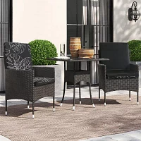 Outdoor Dècor Ebony Leaf Printed High Back Patio Seat Cushions