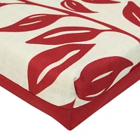 Outdoor Dècor Ruby Red Printed Leaves Bench Patio Seat Cushions