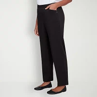 Alfred Dunner Opposites Attract Womens Mid Rise Straight Pull-On Pants