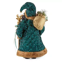 North Pole Trading Co. 18in Peacock African American Santa Figurine