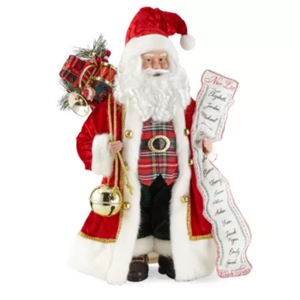 North Pole Trading Co. 18in List Santa Figurine