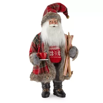 North Pole Trading Co. 18in Ski Santa Figurine