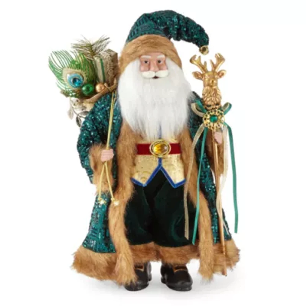 North Pole Trading Co. 18in Peacock Santa Figurine