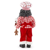 North Pole Trading Co. 18in Baker African American Santa Figurine