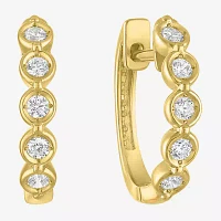 (G-H / I1-I2) 1/6 CT. T.W. Lab Grown White Diamond 10K Gold Hoop Earrings