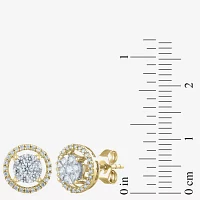 Certified 1/2 CT. T.W. Natural White Diamond 14K Gold 9.5mm Stud Earrings