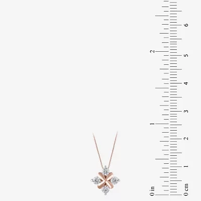 (H-I / I1) Womens 1/3 CT. T.W. Lab Grown White Diamond 10K Rose Gold Pendant Necklace