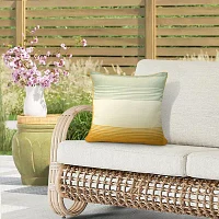 Outdoor Dècor Sunny Citrus Striped Print Square Outdoor Pillow