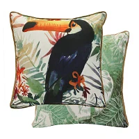 Outdoor Dècor Tropical Large Toucan Square Outdoor Pillow