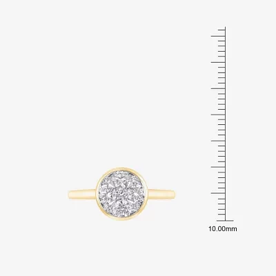 Diamond Blossom (G / Si2) Womens 3/4 CT. T.W. Lab Grown White 10K Gold Round Cocktail Ring