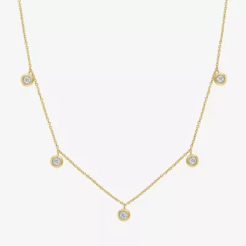 G-H / I1-I2) Womens 1/ CT. T.W. Lab Grown White Diamond 10K Gold Pendant Necklace