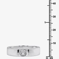 I Said Yes (H-I / I1) Mens 1/10 CT. T.W. Lab Grown White Diamond Sterling Silver Wedding Band