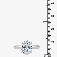 (G / VS2) Womens 3 CT. Lab-Grown White Diamond 14K Gold Oval Solitaire Engaement Ring