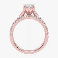 (G-H / Vs2-Si1) Womens 2 1/2 CT. T.W. Lab Grown White Diamond 14K Gold Marquise Side Stone Bridal Set
